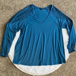 Torrid Top Lace Shoulders Stretchy Womens Size 1X